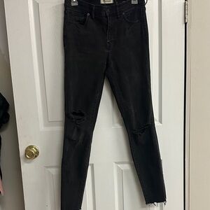 Madewell Black Distressed Skinny Jeans